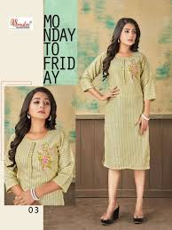 Rung Nisha Fancy Rayon Kurti Collection In Surat