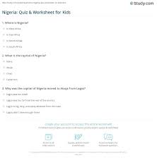 Nov 06, 2018 · trivia questions indeed, but also fun. Nigeria Quiz Worksheet For Kids Study Com