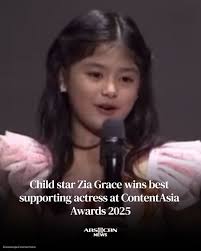 Zia Grace bested contenders from across Asia to win the Best Supporting  Actress award at the 2025 ContentAsia Awards for her role in ABS-CBN drama  series “Saving Grace.” Link to full story