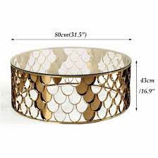 With the smooth surface, you can easily clean the coffee table with a. Round Coffee Table Sofa End Table Living Room Side Table Modern Luxury Furniture Tempered Glass Table Top And Gold Stainless Steel Frame Coffee Tables China Living Room Furniture Outdoor Furniture