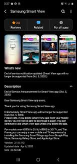 With the play on tv feature, you can send videos, photos and music from your mobile device to … Samsung Smart View App Will Cease To Exist From October 5 Sammobile