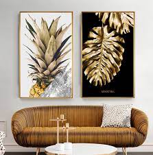 Check out our luxury wall art selection for the very best in unique or custom, handmade pieces from our wall decor shops. Golden Monstera Leaf Nordic Wall Art Tropical Botany Pineapple Luxury Wall Art Decor Nordicwallar Pineapple Wall Art Wall Art Canvas Painting Nordic Wall Art