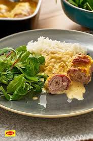 Gerollte Zwiebelschnitzel Mit Schinken Rezept Zwiebel Schnitzel Fleisch Gerichte Essensrezepte