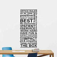 Your walls are a reflection of your personality, so let them speak with your favorite quotes, art, or designs printed on our custom posters! Amazon Com Office Rules Wall Decal 40x17 Decal Teamwork Wall Art Quote Sign Motivational Inspirational Lettering Word Cloud Vinyl Sticker Print Business Wall Art Room Design Modern Office Wall Decor Poster Custom Mural