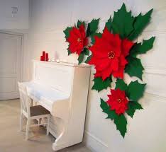 Christmas Wall Decor Traditional Christmas Poinsettia Large Etsy Christmas Flower Decorations Office Christmas Decorations Christmas Door Decorations