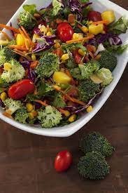 Martin S Five A Day Salad Tomatoes Corn Red Pepper Carrots And Fresh Mango In A Light And Tangy Citrus Dressing Cooking Recipes Vegan Recipes Recipes