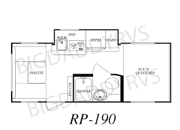 The kitchen is small with very little counter space. R Pod 190 New Forest River Floorplan Big Daddy Rvs