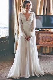Cheap chiffon beach boho wedding dresses empire waist new 2020 long sleeves high collor country bridal gown plus size bohemian wedding dress. 37 Airy And Romantic Empire Waist Wedding Dresses Weddingomania