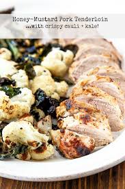 Sheet Pan Supper Easy Oven Roasted Pork Tenderloin In Honey Mustard Marinade With Crispy Cauliflower And K Tenderloin Recipes Pork Dinner Easy Pork Tenderloin
