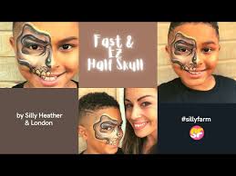 EZ Half Skull face Painting Design