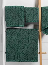 Les Serviettes Jacquard Feuillage Guest Towels Towel Towel Set Bathroom