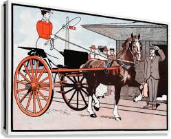 Woman in a horse carriage ca. 1890-1907 ...
