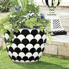 Black And White Outdoor Plant Pots Lulu Planter Grandin Road Large Backyard Landscaping Planters Planter Pots