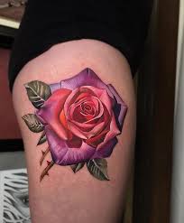 Rostratattoo Rosetattoo Artist Rostra Purple Rose Tattoos Pink Rose Tattoos Colorful Flower Tattoo