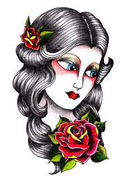 A celtic patterned design fully is drawn across the back. Old School Lady Face Tattoo Elegant Arts Tattoo