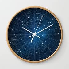Constellation Star Chart Wall Clock By Earthmoonstarsstudio