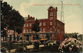 For the larger local government district, see dover. Port Dover Ontario Town Hall Ymca Camp Fisher S Glen Marking C1910 Postcard F16 Hippostcard