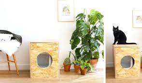 Gamelle chat hamac chat griffoir chat panier chat maison toilette chat meuble litiere chat arbres à chat maison accessoire chat étagère pour chat. Diy Pour Fabriquer Une Jolie Maison De Toilette Pour Chat Avec Rangements 18h39 Fr Toilette Pour Chat Litiere Chat Mobilier Pour Chien