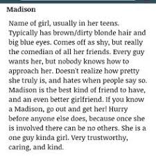 What The Meaning Of Madison Is In The Urban Dictionary Urban Dictionary Name Of Girls Madison Name