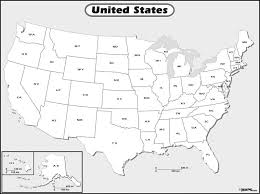 The united states of america lies in north american continent and comprises of 50 states. Black And White Us Outline Wall Map Maps Com Com
