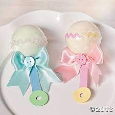 These are handmade adorable bath puff Baby Rattle Bath Fizzies Diy Baby Shower Gifts Baby Shower Diy Baby Shower Prizes