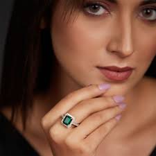 Buy Bella Silver Green Emerald Ring