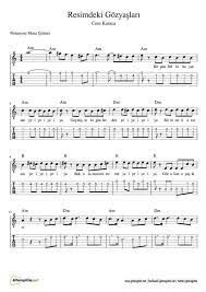resimdeki gozyaslari gitar nota tab gitaregitim net gitar dersleri muzik notalari sarkilar