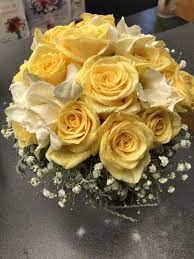Yellow Roses And Gardenia Bridal Bouquet Gardenia Bridal Bouquet August Flowers Flower Arrangements