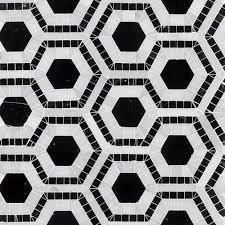 Black And White Marble Mosaic Tile Ivy Hill Tile Kosmos Black And Asian Statuary Hexagon 11 3 4 In X 11 3 4 In X 10 Mm Polished Marble Mosaic Tile Ext3rd101179 Stone Mosaic Tile Mosaic Tiles Marble Mosaic
