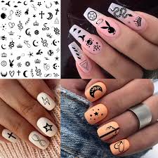 Amazon.com: 6 Sheets Self-adhesive Snake Heart Moon Star Nail Art Sticker  Decals, Abstract Lady Face Nail Stickers For Women DIY Manicure  Decorations, Geometric Triangle Arrow Nail Decals Accessories Supplies Tip  : Beauty