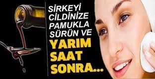 sirkeyi cildinize pamukla surun ve yarim saat sonra saglik sirke guzellik