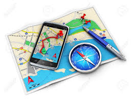 Mobile GPS Navigation, Travel And Tourism Concept Modern Black ...