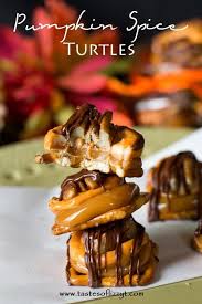 The crunchy pecans, the chewy caramel, the chocolate that melts in if you use your imagination. Pumpkin Spice Turtles Easy Pretzel Homemade Candy Recipe