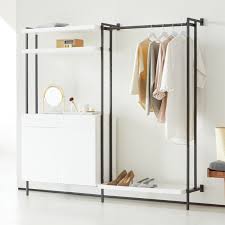 Flex Modular Clothing Rack And Closed Storage Cabinet With Shelves Reviews Crate And Barrel Storage Cabinet Shelves Clothing Rack Storage Cabinets