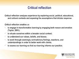 Reflection papers should have an academic tone, yet be personal and subjective. What Is A Critical Reflection Essay