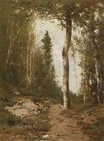 Woodland Shelter By Alexander Helwig Wyant Landscape Paintings Vintage Landscape Landscape Artist
