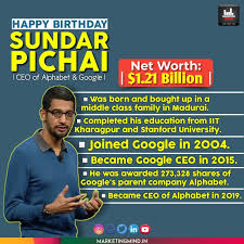 Get more info like birthplace, age, biography, wife sundar pichai age, birthday facts and birthday countdown. Marketing Mind On Twitter Happy Birthday Sundar Pichai