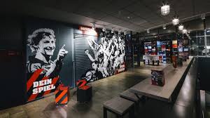 Schwadbud Bayer 04 Leverkusen By Schwitzke Group Leverkusen Germany Sports Showroom Store Design Brand Decoracion Bar Deportivo Bares Deportivos Bar En Casa