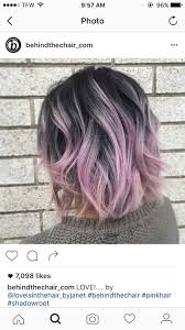 Dark Grey Roots With Purple Tips Bob Hair Color Hair Color Asian Short Hair Color