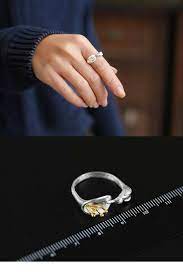 Hummingbird And Gold Heart Of Calla Lily Ring Lily Ring Beautiful Silver Rings Rings