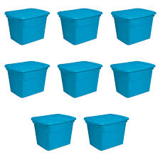 30 gallon tote latching totes. Sterilite 72 Quart Storage Totes Blue Morpho Case Of 8 Overstock 28387014