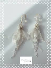 レースふんわりゆらゆら ﾟ ﾟ vanillacoco powered by base レースのイヤリング 結婚式 アクセサリー ピアス