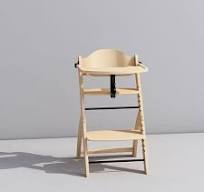 Beech Wood Baby High Chair with Tray and Adjustable Height