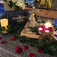 Birthday Table Decoration Ideas With Flowers Table Decoration Boyfriend Birthday Blue White For Theme Colour Thank You For Choo Birthday Table Decorations Birthday Surprise Boyfriend Birthday Surprise