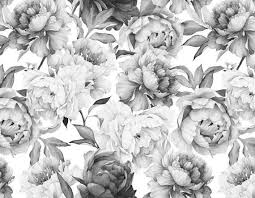 Black And White Floral Wallpaper Peel And Stick Peony Wallpaper Removable Wallpaper Floral Wallpaper Nursery Wall Decor Flower Wallpaper Wallpaper Baby Peony Wallpaper Mural Wallpaper Floral Wallpaper