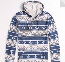 Jacket Blue White Tribal Pattern Hoodie Sweatshirt Tribal Pattern Aztec Hat Wheretoget