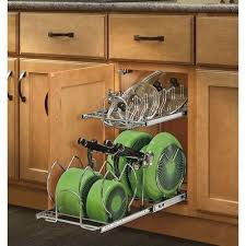 Rev A Shelf 5cw2 1222 Cr 12in Two Tier Cookware Organizer Pull Out Kitchen Cabinet Cookware Organization Rev A Shelf
