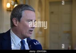 Debout la France party President, Nicolas Dupont-Aignan demonstrates  against proposed reforms of secondary education in Paris, France,