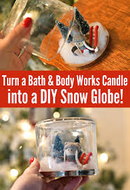Turn A Pretty Candle Jar Into A Diy Snow Globe For Christmas Diy Snow Globe Christmas Snow Globes Christmas Snow Globes Diy
