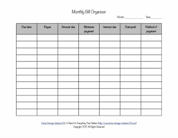 Printable Monthly Bill Organizer To Make Sure You Pay Bills
